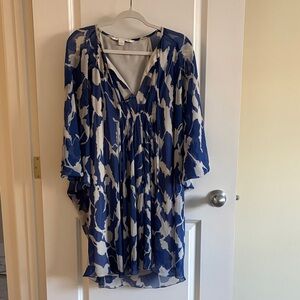 Diane Von Furstenberg Blue and Cream Dress